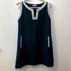 Gretchen Neal Black Linen Shift Dress